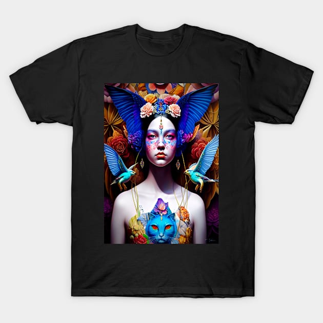 The female floral art design. T-Shirt by SALOX